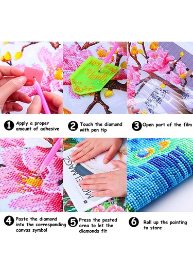 Symbee Elmas Tablo 30x40cm Tam Elmas Dekoratif Resim Dıy Seti Siyah