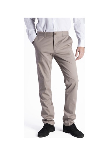 Sposo 128 Dar Kalıp Normal Bel Pamuk Likralı Bej Erkek Pantolon Bej