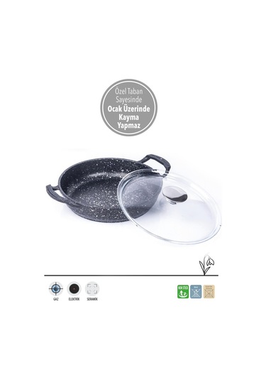 Fms D5013 Döküm Granit 2'li 20-22 Cm Kapaklı Sahan Set Gri