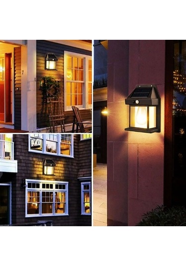 Güneş Enerjili Duvar Lambası, Hareket Sensörlü S-50 Çok Renkli