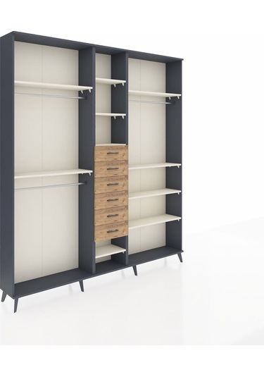 Arges Dolap 10 Raflı 6 Çekmeceli 3 Askılı 220x30x243 Antrasit-aytaşı/çam Aytası/atlas Çam Arges Dolap 10 Raflı 6 Çekmeceli 3 Askılı 220x30x243 Antrasit-aytaşı/çam Aytası/atlas Çam