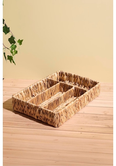 Cliento Hasır 4 Bölmeli Çekmece İçi Kaşıklık Kahverengı Kahverengi