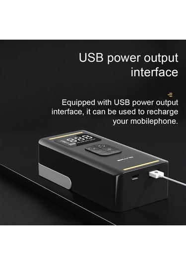 Lemestar 7.4v Akıllı Kablosuz Araç Şişirici - Bisiklet Lastiği, Top Hava Atıcı - Işık, Uyarı Işığı Ve Güç Paketi Fonksiyonlarıyla