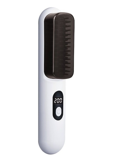 Moveevo Kablosuz Saç Düzleştirici Ev Negatif İyon Saç Düzleştirici Şarj Edilebilir Taşınabilir Seyahat Kuaför Tarağı Siyah