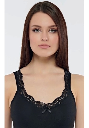 Kolcu Ribana Omuz Dantel-kb2590-siyah Siyah