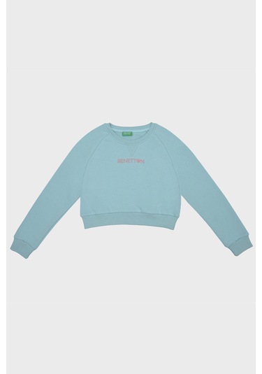 United Colors Of Benetton Kız Çocuk Sweat Bntg21543 Turkuaz Turkuaz