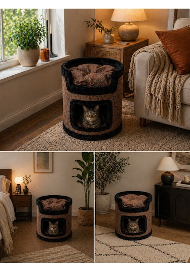 Miyusa 2 Katlı Kedi Evi Modern, Konforlu Ve Şık Kedi Yuvası