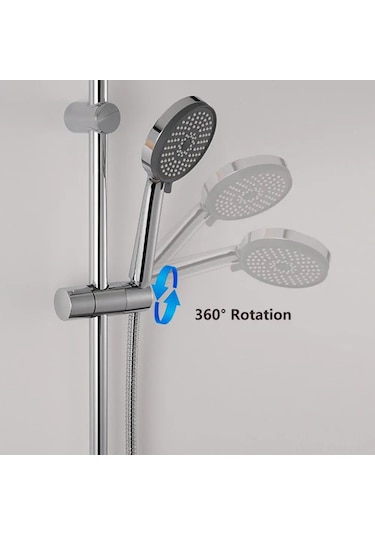 Gajeena Dürtme Ve Çıkarma Gerektirmeyen, Açı Ayarlanabilir, Dayanıklı Abs Duş Başlığı Tutucu - Eviniz İçin Evrensel Uyumlu, 19-25mm Raylara Uygun Gümüş