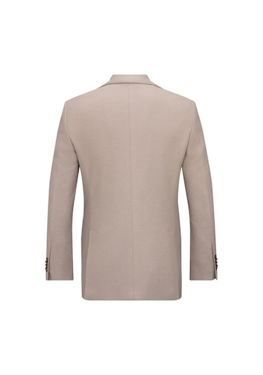 Hatemoğlu Bej Slim Fit Mono Yaka Klasik Ceket Bej
