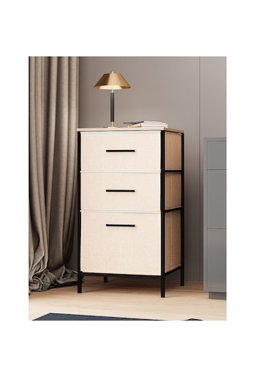 Çok Amaçlı Dolap 3 Çekmeceli Orta Boy Komodin Sehpa Çam 1601