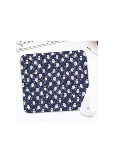Owl Temalı Mouse Pad, Dikişli Kenar, Pürüzsüz Doku, Su Geçirmez Kaymaz Kauçuk Taban, 20x22.5cm-a7
