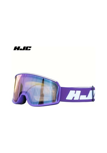 Oldfriend Çift Katmanlı Anti Fog Büyük Silindirik Mor Kayak Gözlüğü