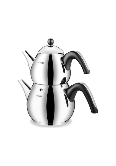 Schafer Tea Chef Orta Boy Siyah Çaydanlık Takımı 4 Parça Gri