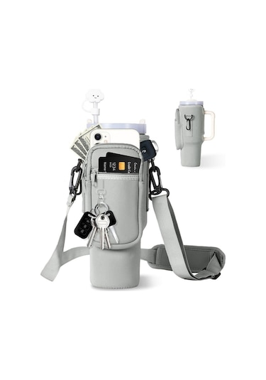 Besthome1 Stanley Isıtmalı Su Şişesi Kapağı Bardak Çantası 001 Gri