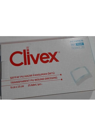 Clivex 9x15 Cm Şeffaf Pu Hazır Pansuman Örtüsü 10 Adet