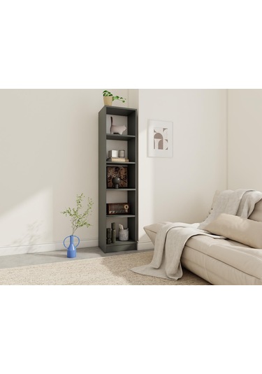 Mm 5 Bölmeli Kitaplık Yl Kygr 400 300 1690 Koyu Gri