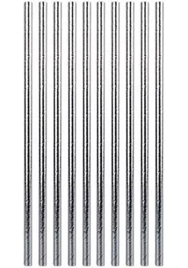 Shineyee Gümüş Renkli 100'lü Paket, Yiyecek Dereceli, Çevre Dost, Dayanıklı, Ev Ve Partiler İçin烫金 Kağıt Pipetler