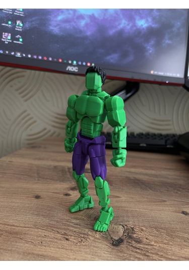 Dummy Hulk 3d Baskı Eklemleri Hareketli Figür 16 Cm Koleksiyonluk Figür Oyuncak Hulk