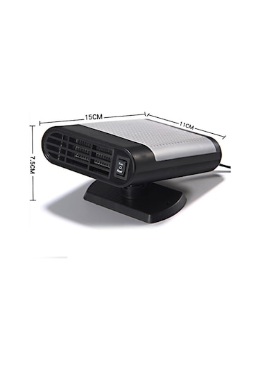 Wezone Araç Isıtıcı Soğutucu 2'li 360 Döner Cam Buhar Tozu Kaldırıcı Siyah-gri Tipi