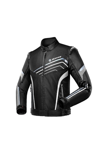 Motosiklet Montu Full Korumalı 4 Mevsim Maxdura Kumaş Ve Pu Deri Motor Mont Siyah Edt