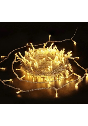 30 Metre Led ışık Fişli Ve Eklemeli Sıcak Beyaz Led Işık Zinciri - Dekoratif Peri Işıkları, Oda Ve Dış Mekan Süsleme Led Işık 30 Metre