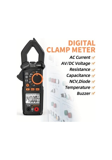 Xuweiwei 1288c Yüksek Hassasiyetli Dijital Kelepçe Metre Gerçek Rms 600a Voltaj Akım Test Cihazı Abs