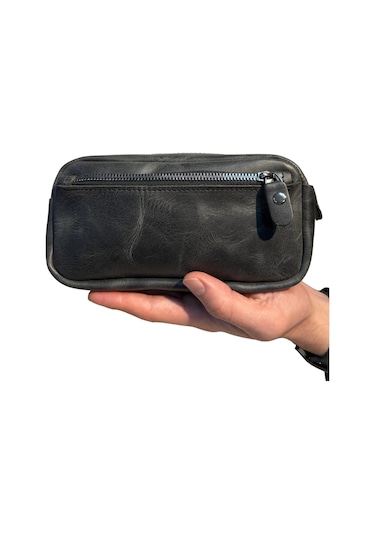 Mft Leather Design Hakiki Deri Erkek Çanta El Portföyü Raven 2501 Antrasit