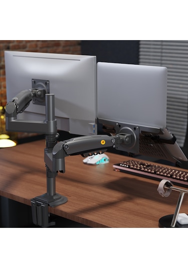 Nb H180-fp2 Amortisörlü 17-27 " Monitör Tutucu Ve 10-17"laptop St