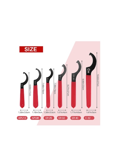 6 Parça Anahtar Seti Ayarlanabilir Bobin Anahtarı Anahtar Kancası
