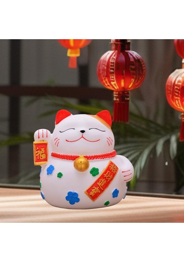 Dolıty Şanslı Kedi Kumbara Para Değişimi Pot Porsperity 16cmx14cmx17cm