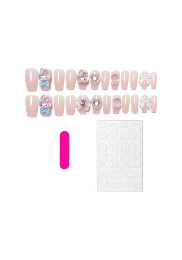 Reedark Şık Ve Pratik Yapıştırma Tırnak Seti - 24 Parça Parlak Desenli Manikür