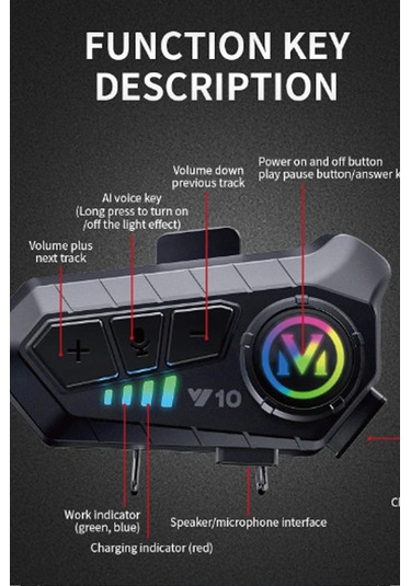 Vothoon Y10 5.3 Bluetooth İntercom Motosiklet Kask Kulaklığı