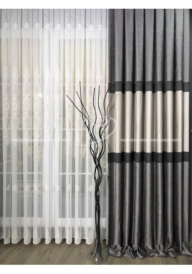 Fon Perde Bantlı Panel 4 Renk Satenimsi Görüntü