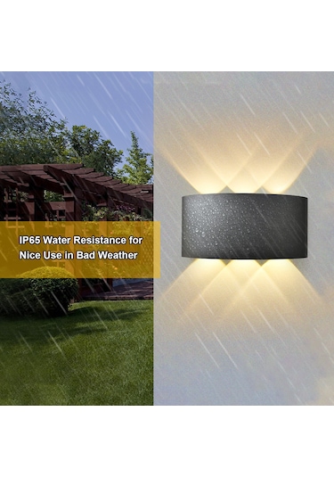 Hangfox Siyah 6 Ayağlı Led Duvar Lambası - Koridor Merdiven Işığı, Ip65 Su Geçirmez, 6w Islak Beyaz Işık Ilık Beyaz