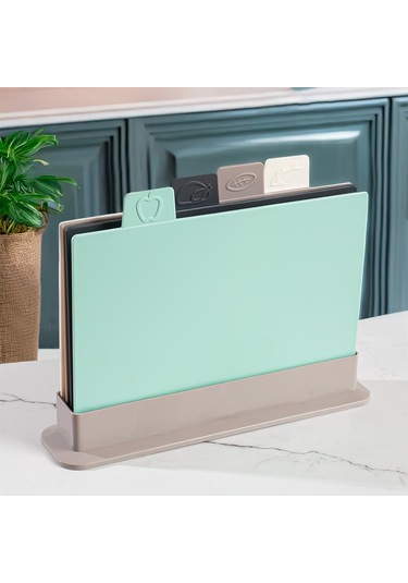 Porsima 1164 Cappuccino Asıa 4'lü Kesme Tahtası Sebze, Et Ve Ekmek Kesme Tahta Seti Çok Renkli