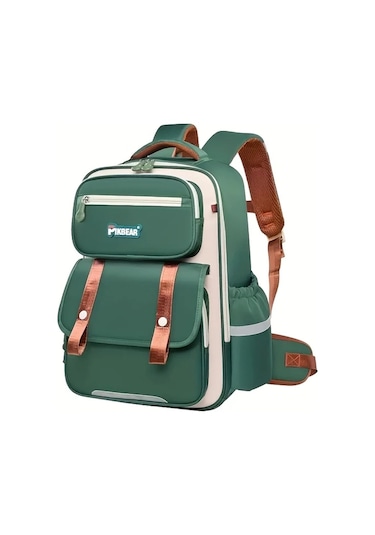 Cordial Yeşil Ayarlanabilir Askılar Büyük Kapasiteli Çoklu Cep Detaylı Şık Kontrast Renkli Harf Baskılı Sırt Çantası Dayanıklı Naylon Kadınlar İçin Rahat Gündelik Çanta Yeşil