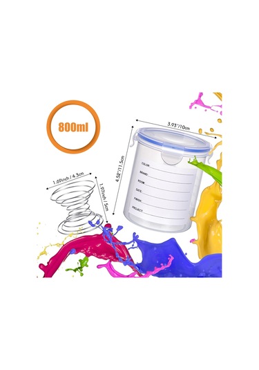 Xurunkeji Set Paslanmaz Çelik Karıştırma Topu Boya Kabı Kapaklı Rötuş Boya Kapları Boya Saklama Kapları 800 Ml