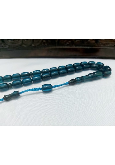 Juaind Hasan Usta İşçilikli Ateş Kehribar Tesbih Ölçü: 8 X 11