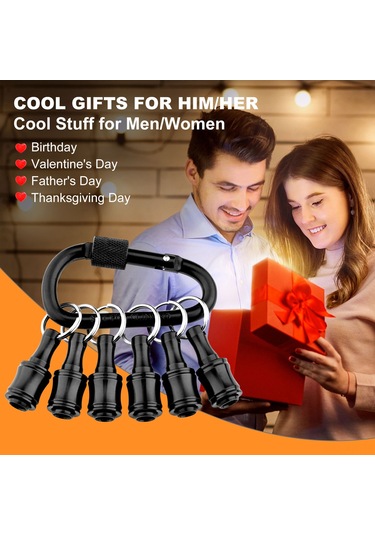 Youmex 1/4 İnç Alüminyum Uzatma Çubuğu - Tek Elle Kullanım İçin Anahtarlık Tutucu Ve Matkap Adaptörü 6 Parça Siyah