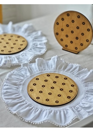 Orlov's Decor Sıcak Tutucu Ahşap Standları "çiçekler" Set 3 Parça 388896707 Meşe