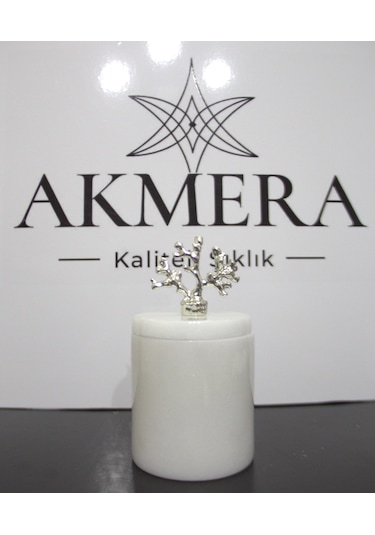 Beyaz Mermer Gümüş Mercan Detaylı 7 Parça Banyo Seti Beyaz