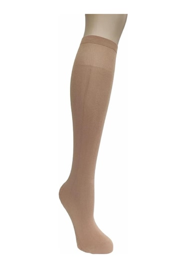 Dore Kalın Dizaltı Masaj Çorabı 3'lü-Ten Ten Rengi