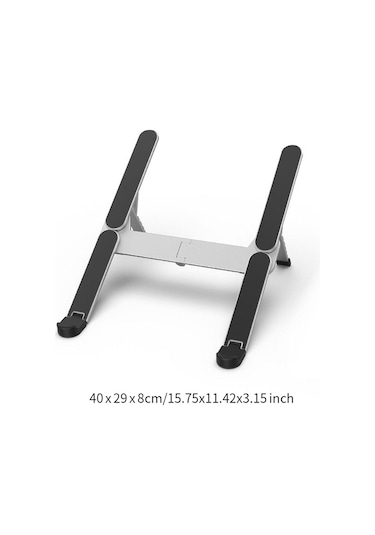 Homyl Dizüstü Bilgisayar Yükseltici Katlanır Gümüş