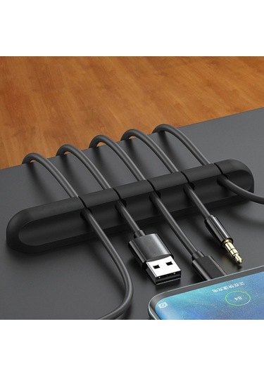 Honmex Silikon Kablo Düzenleyici 7 Delikli Masa Üstü Kablo Sabitleyici Tutucu