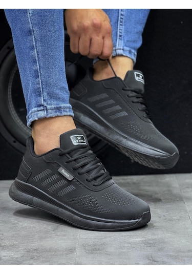 Khayt Bezero Su Ve Soğuk Dayanıklı Erkek Kadın Spor Ayakkabı Siyah - Siyah