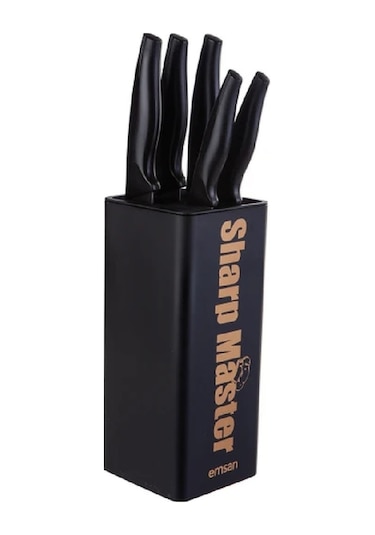 Emsan Sharp Master 6 Parça Bıçak Seti Siyah