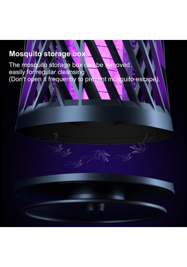 Vkemall Ev İçi Bataryalı Bataklık Öldürücü: 365nm Mor Işık + İnsan Nefesi Benzetimi, Elektrik Şoku İle Öldürme, Islak Işık Gece Lambası, Gri Renk