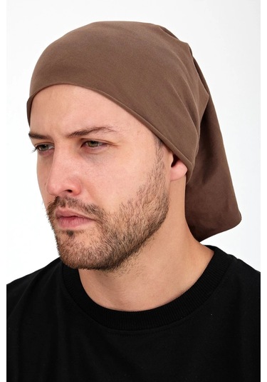 Erkek 4 Fonksiyonlu Koruyucu Pamuklu, Esnek, Terletmez, Bandana, Boyunluk, Maske - Tek Ebat / Kahverengi Kahverengi
