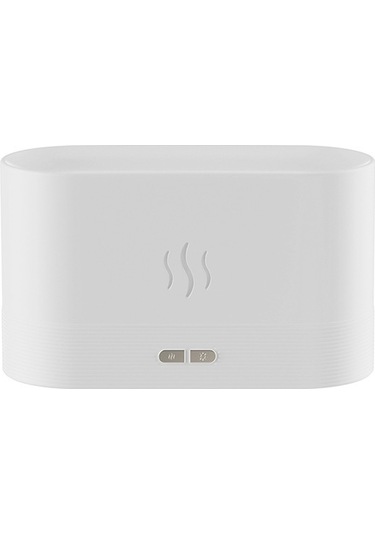 Moveevo Beyaz Ev Odası Ofis Kullanıma Uygun 180ml Buhar Saçıran Ateş Efekti Fons Lambalı Nemlendirici 701 Modeli