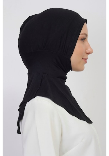 Pratik Esnek Likralı Boyunluklu Geçmeli Bone Siyah